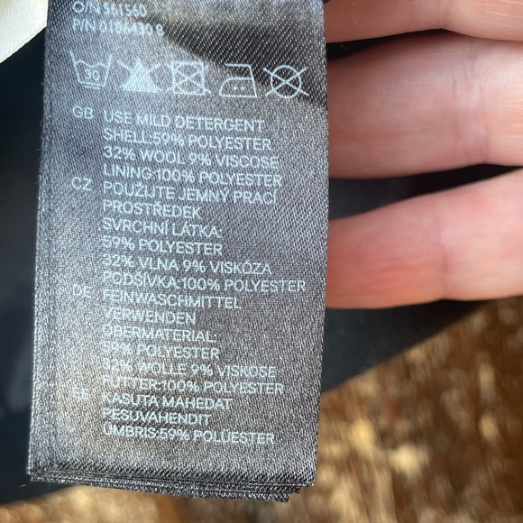 Double Breasted Black Wool Jacket Winterweight Full Lined Zipper & Snap … - Picture 5 of 13